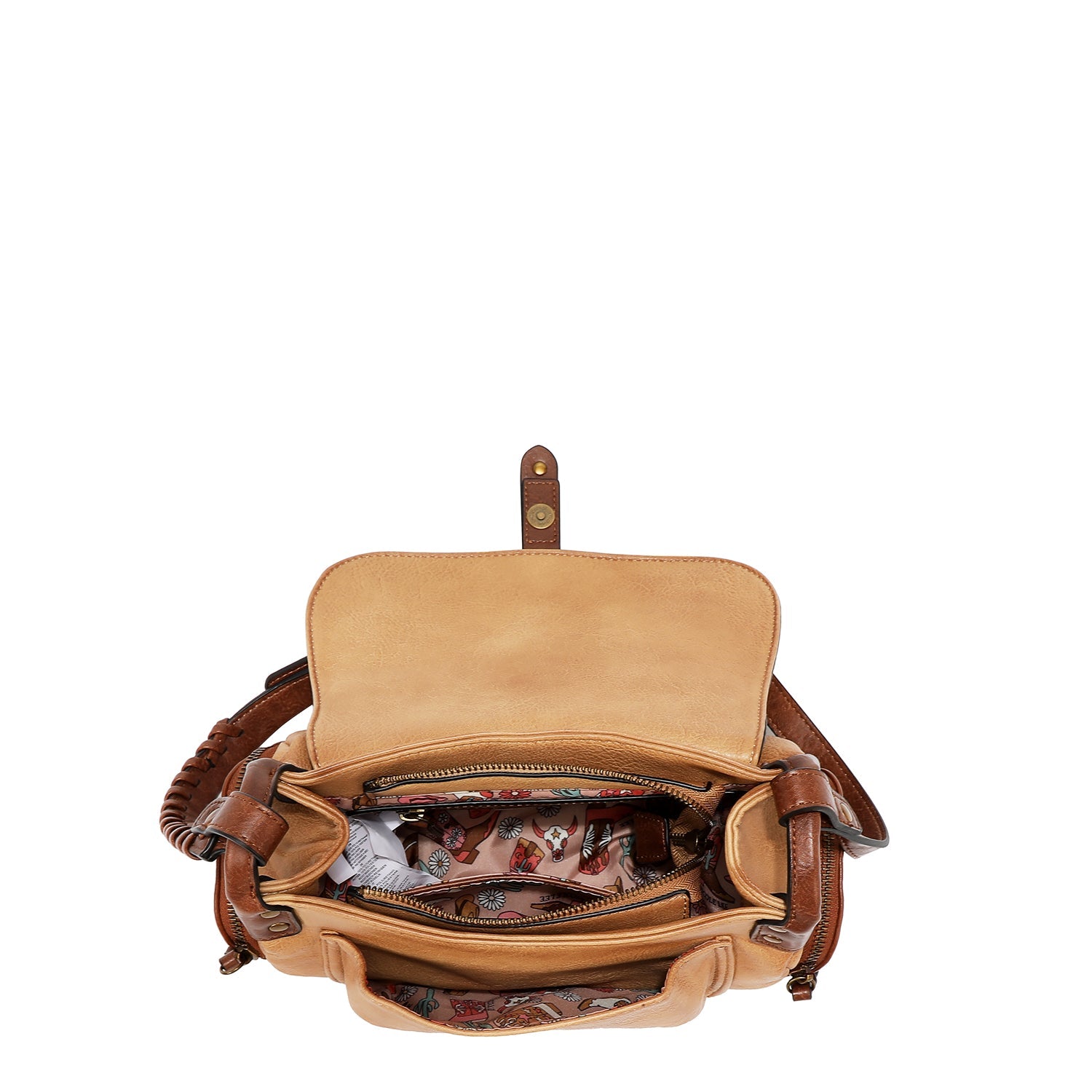 VINTAGE SHOULDER BAG WITH PATCH (TAUPE)